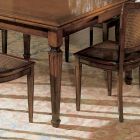 Rektangulært bord med 6 træstole lavet i Italien - Angelite Viadurini