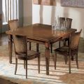 Rektangulært bord med 6 træstole lavet i Italien - Angelite