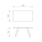 Rektangulært bord med egefinerplade og aluminiumsbund - Logan Viadurini