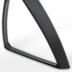 Rektangulært bord med egefinerplade og aluminiumsbund - Logan Viadurini