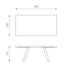 Rektangulært bord med egefinerplade og aluminiumsbund - Logan Viadurini