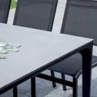 Rektangulært havebord i aluminium og stentøj - Lunara Viadurini