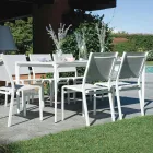 Rektangulært havebord i aluminium og stentøj - Lunara Viadurini