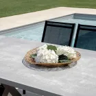 Rektangulært havebord i aluminium og grå harpiks - Nuvia Viadurini