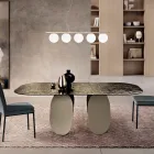 Rektangulært bord i hamret glasbagside - Forsølvet fremstillet i Italien - Almo Viadurini