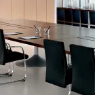 Mødebord i formet mørk eg melamin - Gaelle Viadurini