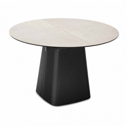 Rundt bord kan forlænges til 160 cm i keramik Fremstillet i Italien - Connubia Hey Gio Viadurini
