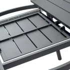 Udtrækkeligt rundt bord i antracit aluminium (170 cm) - Rivara Viadurini