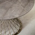 Rundt bord, der kan forlænges til 170 cm, i metal og HPL - Sorriso Viadurini