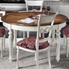 Udtrækkeligt rundt bord med indlæg og 4 stole lavet i Italien - Alite Viadurini