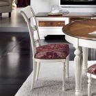 Udtrækkeligt rundt bord med indlæg og 4 stole lavet i Italien - Alite Viadurini