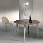 Udtrækkeligt rundt bord i Canaletto valnøddefiner - Tonico Viadurini