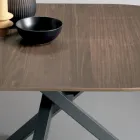 Udtrækkeligt rundt bord i fineret træ - Tonico Viadurini