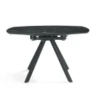 Udtrækkeligt rundt bord i sintret sten med marmoreffekt - Portico Viadurini