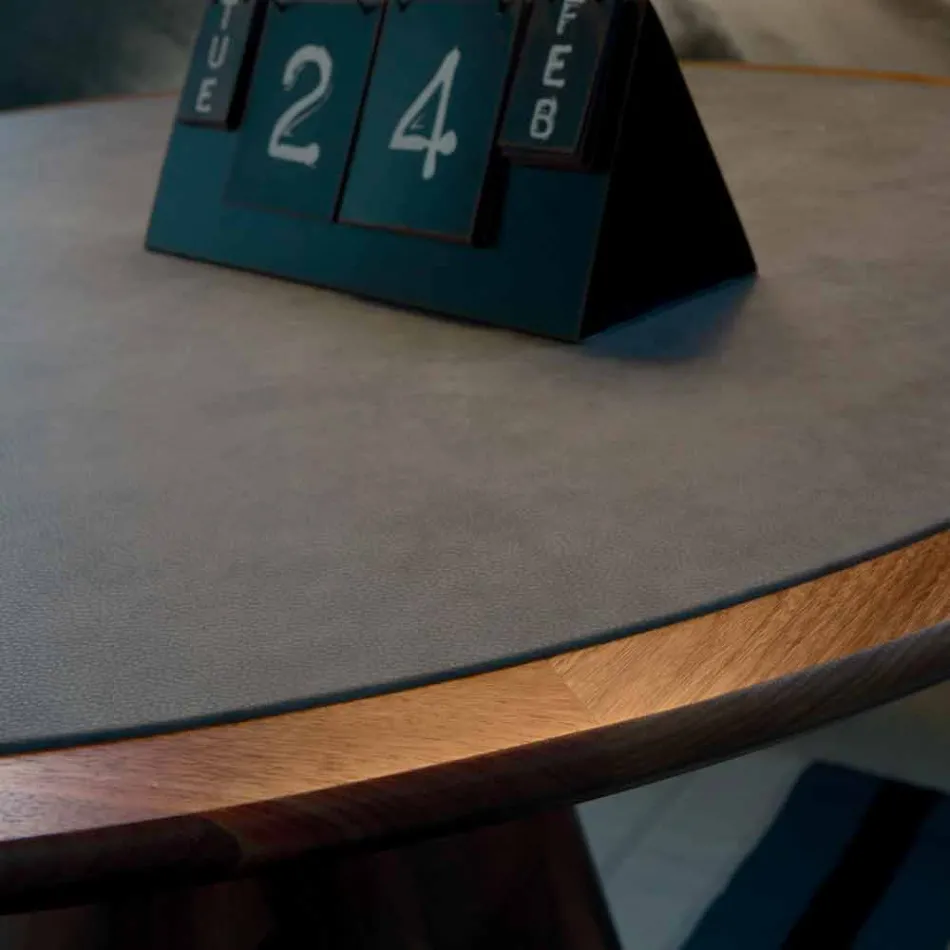 Rundt bord med massivt træ største naturlige valnød, Charles Viadurini