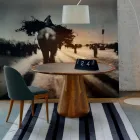 Rundt bord med massivt træ største naturlige valnød, Charles Viadurini