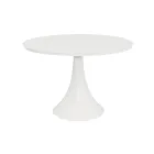 Rundt udendørsbord i pulverlakeret aluminium og glas - Arcade Viadurini