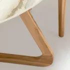 Rundt udendørs keramisk bord Calacatta Hermitage Lavet i Italien - Pegaso Viadurini