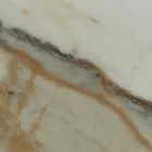 Rundt udendørs keramisk bord Calacatta Hermitage Lavet i Italien - Pegaso Viadurini