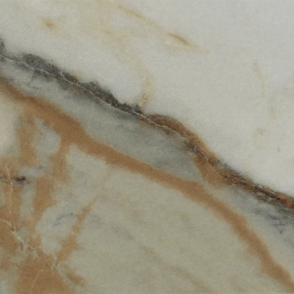 Rundt udendørs keramisk bord Calacatta Hermitage Lavet i Italien - Pegaso Viadurini