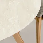 Rundt udendørsbord i Chianca Keramik fra Ostuni Made in Italy - Pegaso Viadurini