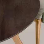 Rundt udendørsbord i Metal Corten Keramik Fremstillet i Italien - Pegaso Viadurini