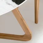 Rundt udendørsbord i Panda White Ceramic Made in Italy - Pegaso Viadurini