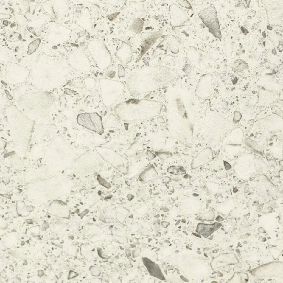 Rundt udendørsbord i hvid Terrazzo Keramik Made in Italy - Pegaso Viadurini