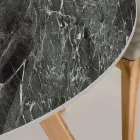 Rundt udendørsbord i grøn keramik Frankrig Made in Italy - Pegaso Viadurini