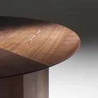 Rundt spisebord i askefineret krydsfiner - Libra Viadurini