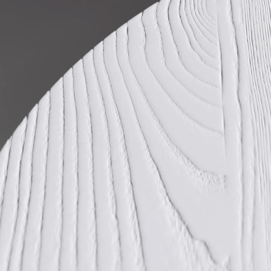 Rundt spisebord i askefineret krydsfiner - Libra Viadurini