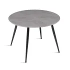 Rundt bord med seks siddepladser, MDF-plade og metalbase - Croma Viadurini