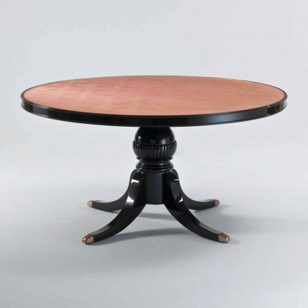 Rund klassisk design i poleret mahogni bord, 150cm diameter, Akim Viadurini
