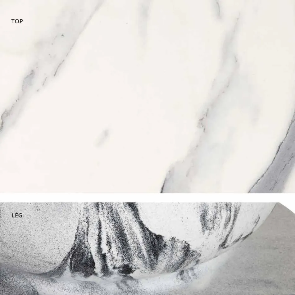 Klassisk design rundt bord, Ø140 og HPL top - Nittende århundrede af Slide Viadurini