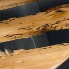 Rundt design bord af venetiansk glas og træ delfin Viadurini