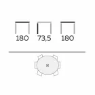 Rundt designbord i glas og olieret aske fremstillet i Italien - Madame Viadurini