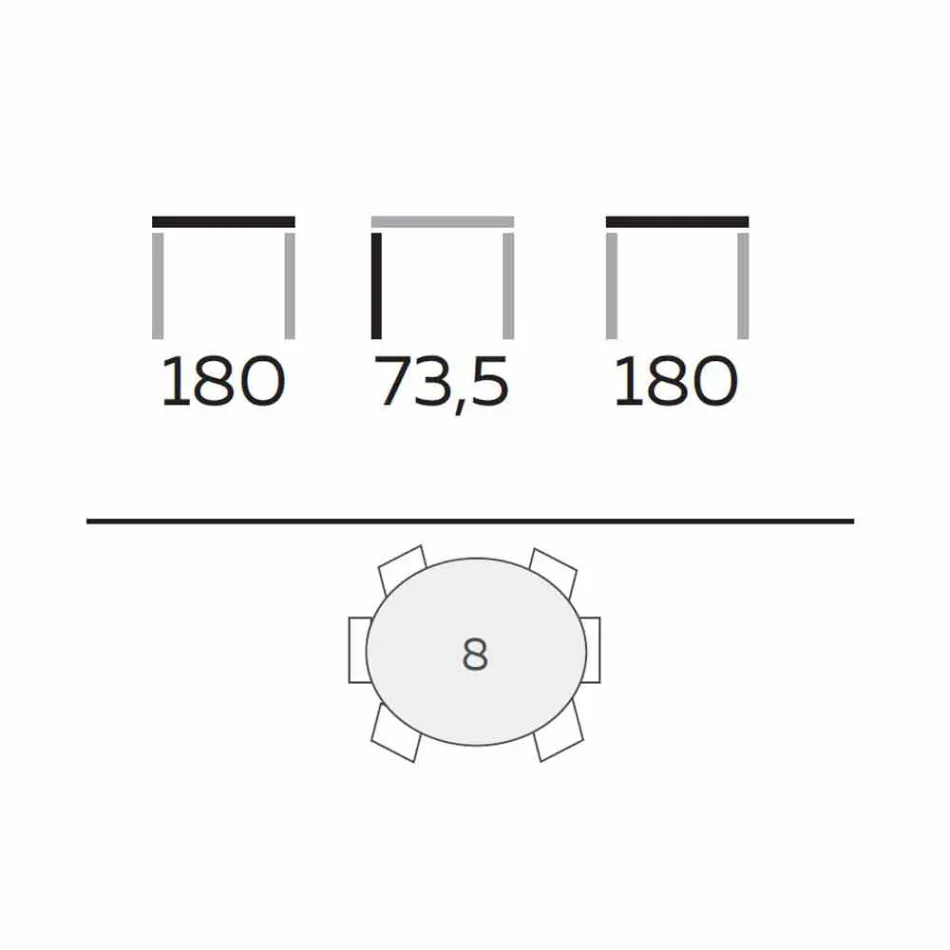 Rundt designbord i glas og olieret aske fremstillet i Italien - Madame Viadurini