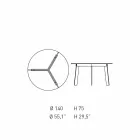 Moderne design rundbord i stål og farvet lakeret MDF - Aronte Viadurini