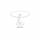 Rundt bord i moderne design i ekstra klart glas fremstillet i Italien - Akka Viadurini