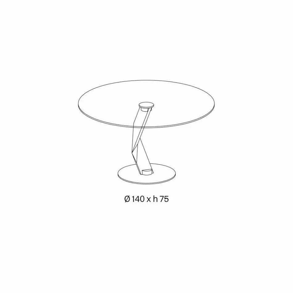 Rundt bord i moderne design i ekstra klart glas fremstillet i Italien - Akka Viadurini