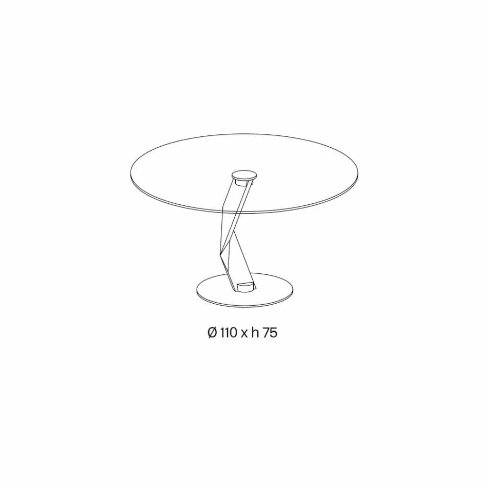 Rundt bord i moderne design i ekstra klart glas fremstillet i Italien - Akka Viadurini