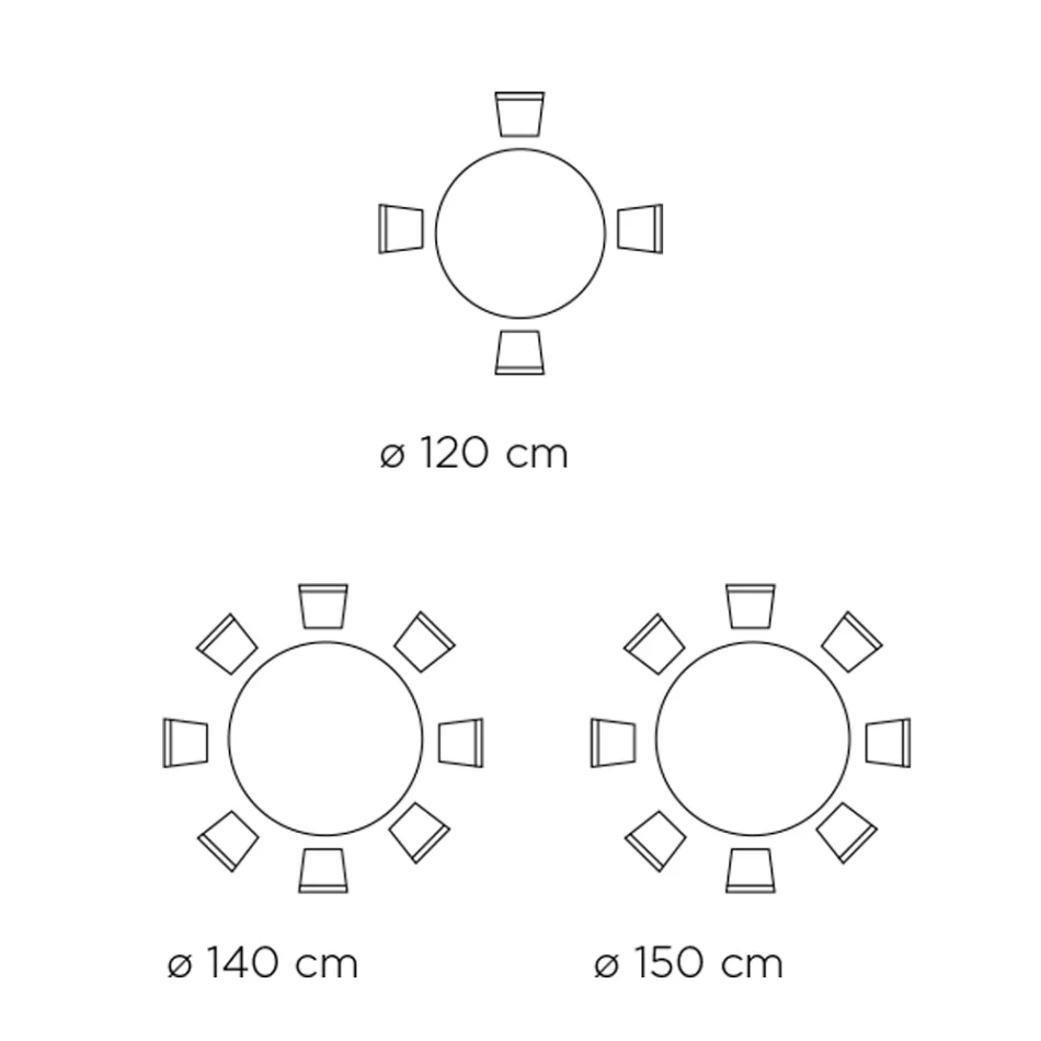 Fast rundt bord med keramisk plade lavet i Italien - saks Viadurini