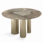 Fast rundt bord med keramisk plade lavet i Italien - saks Viadurini