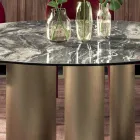 Fast rundt bord med keramisk plade lavet i Italien - saks Viadurini