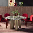 Fast rundt bord med keramisk plade lavet i Italien - saks Viadurini