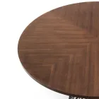 Rundt bord i metal og fineret MDF - Lanthanum Viadurini