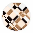 modeno Rundt bord med glasplade og Ozzy træindlæg Viadurini