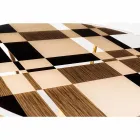 modeno Rundt bord med glasplade og Ozzy træindlæg Viadurini