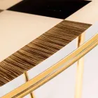 modeno Rundt bord med glasplade og Ozzy træindlæg Viadurini