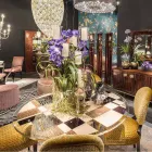 modeno Rundt bord med glasplade og Ozzy træindlæg Viadurini